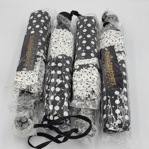 4 Rainstoppers Black W/ White Dots Umbrellas